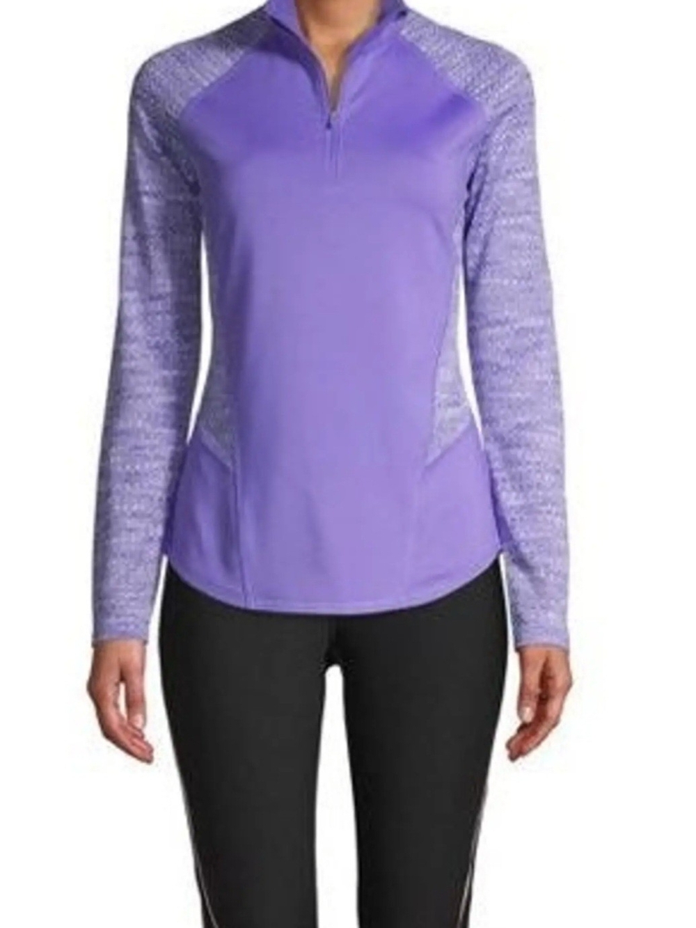 NWT Athletic Works Women's Purple Half-Zip Performance Top